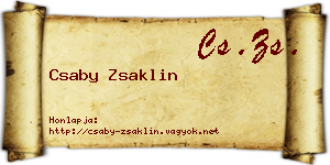 Csaby Zsaklin névjegykártya